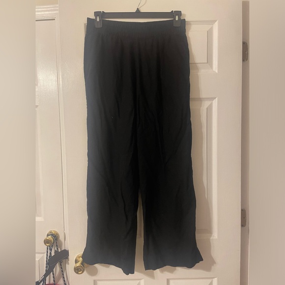Old Navy Black Wide-Leg Linen Pants - Picture 1 of 2